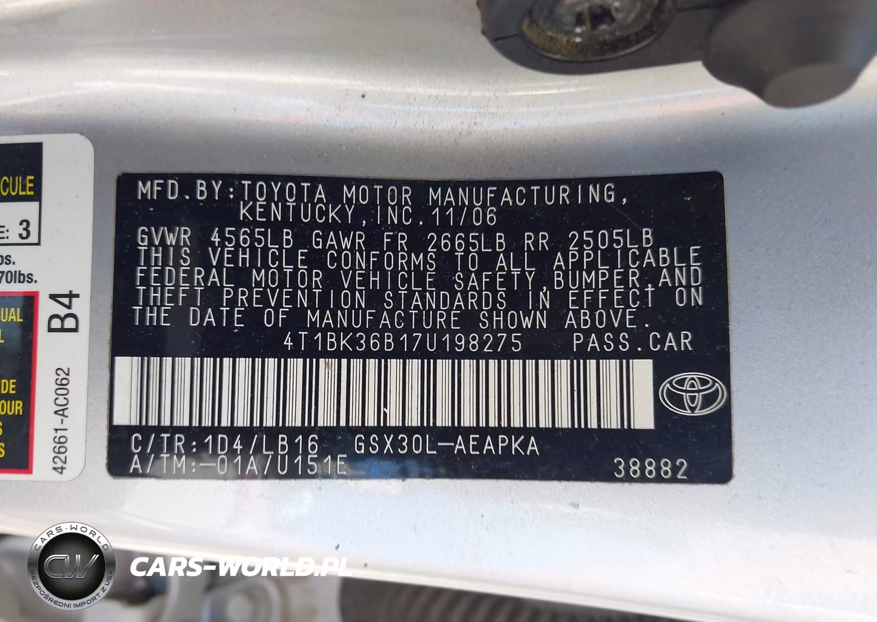 2007 Toyota Avalon Limited VIN:4T1BK36B17U198275 - 9