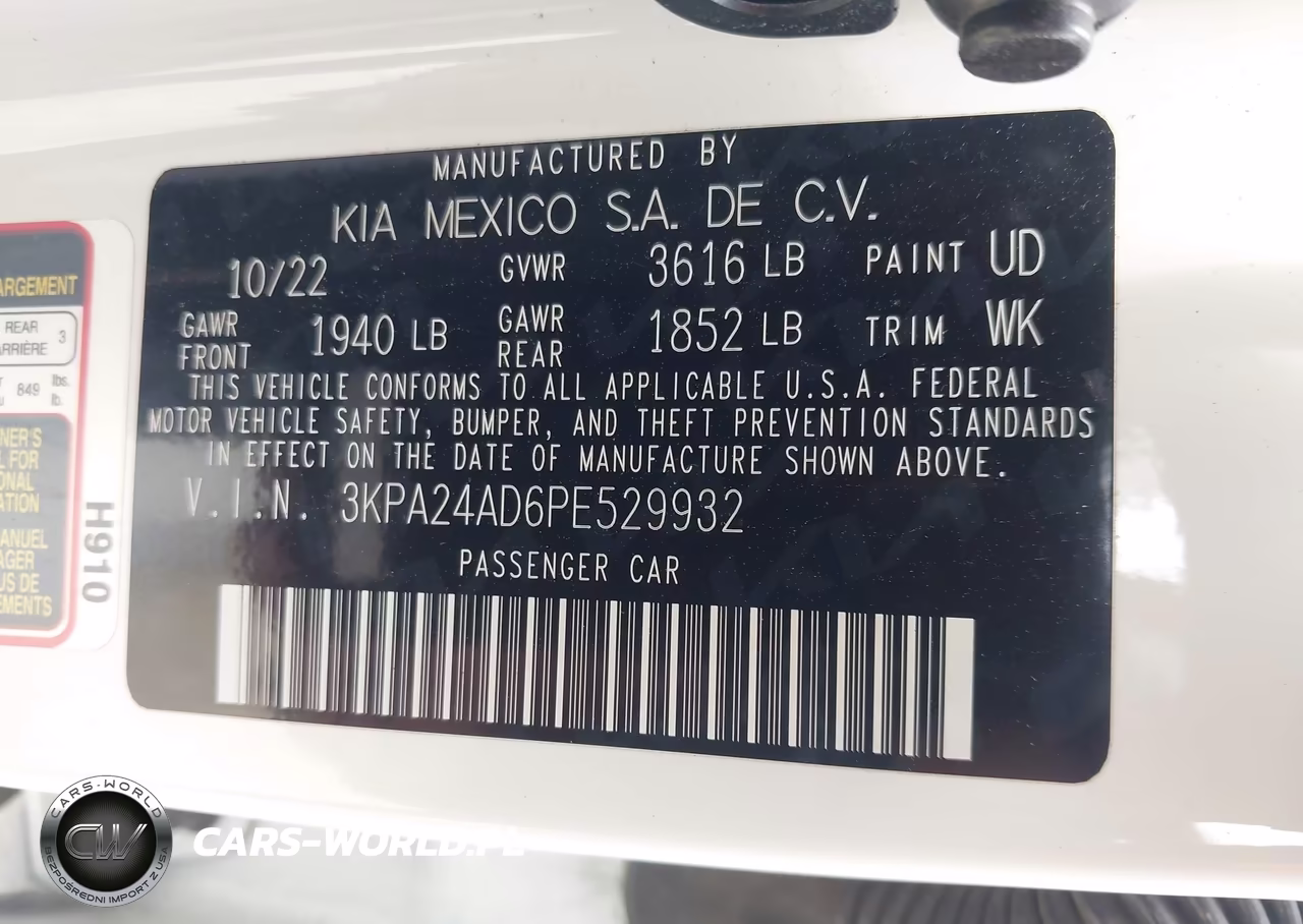 2023 Kia Rio S VIN:3KPA24AD6PE529932 - 9