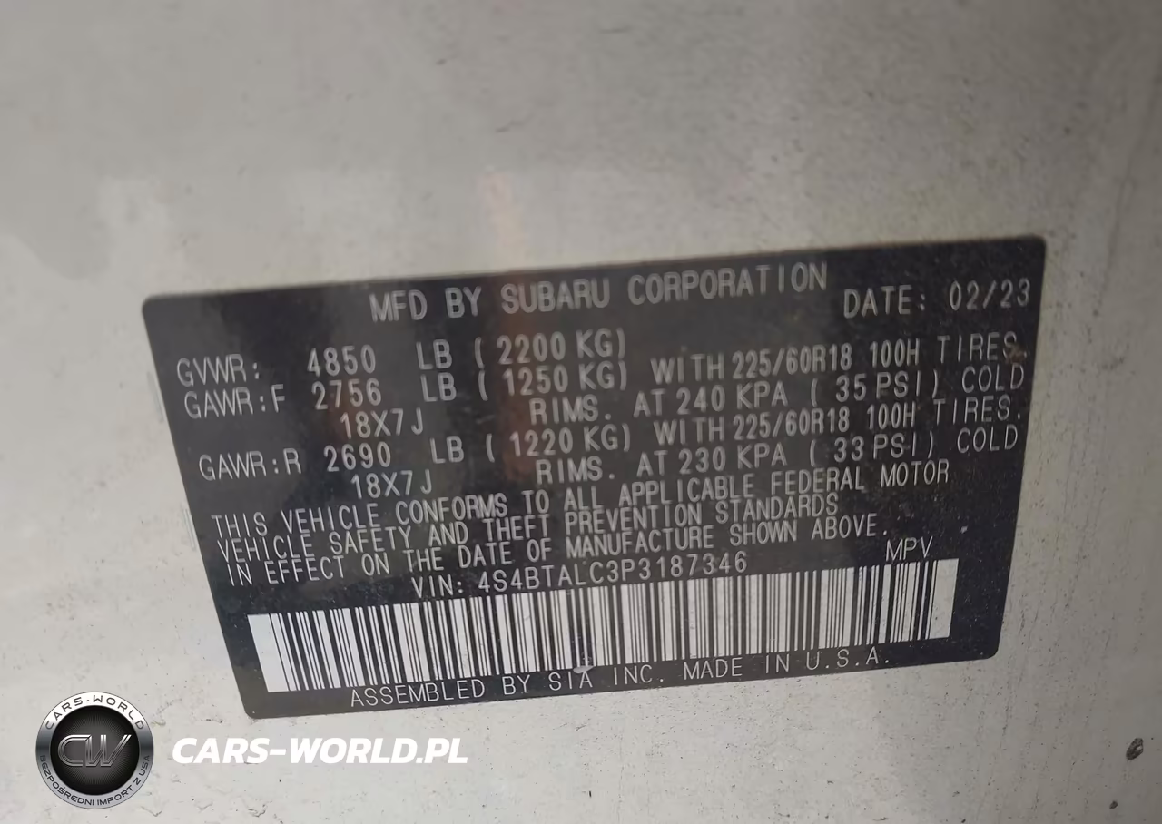 2023 Subaru Outback Onyx Edition VIN:4S4BTALC3P3187346 - 9