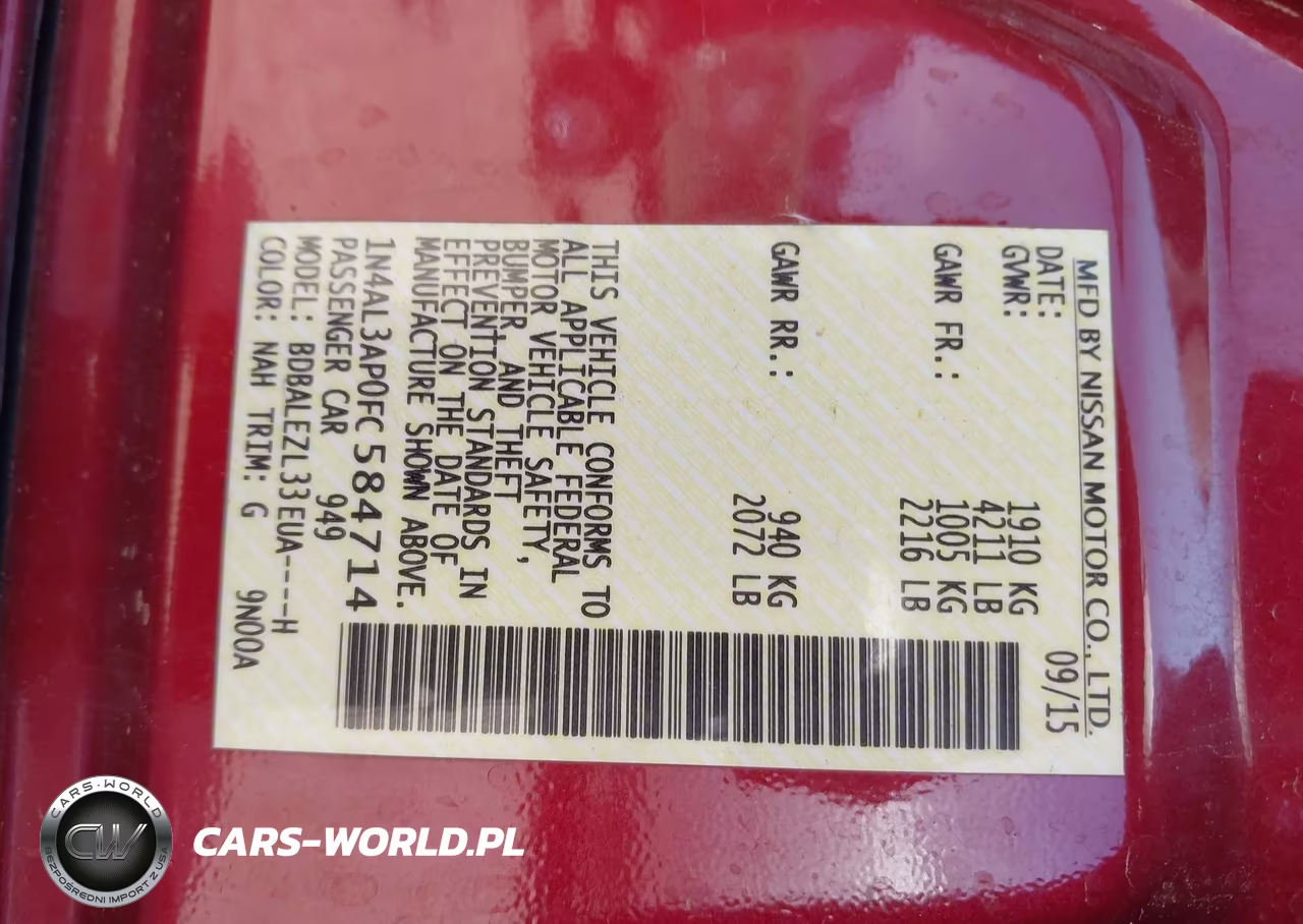 2015 Nissan Altima 2.5 S VIN:1N4AL3AP0FC584714 - 9