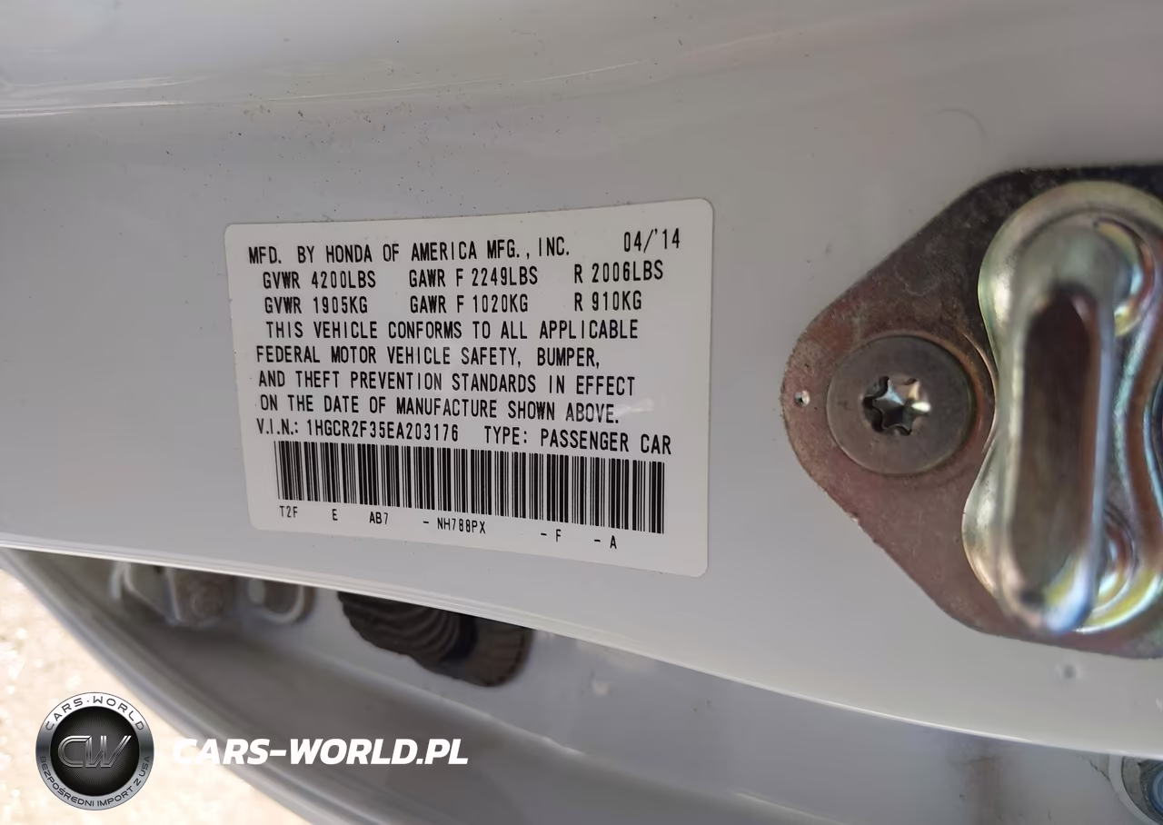 2014 Honda Accord Lx VIN:1HGCR2F35EA203176 - 9