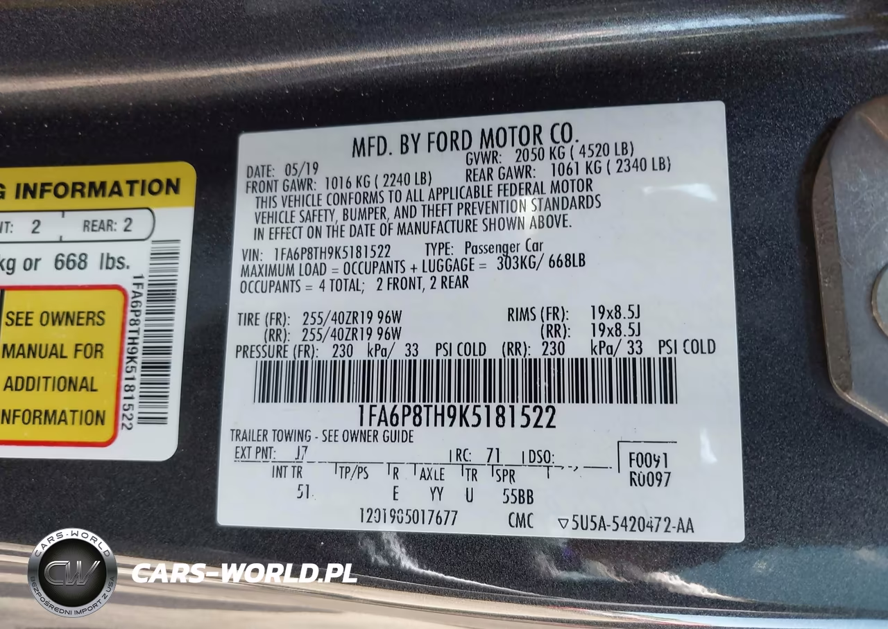 2019 Ford Mustang Ecoboost-Ecoboost Premium VIN:1FA6P8TH9K5181522 - 9