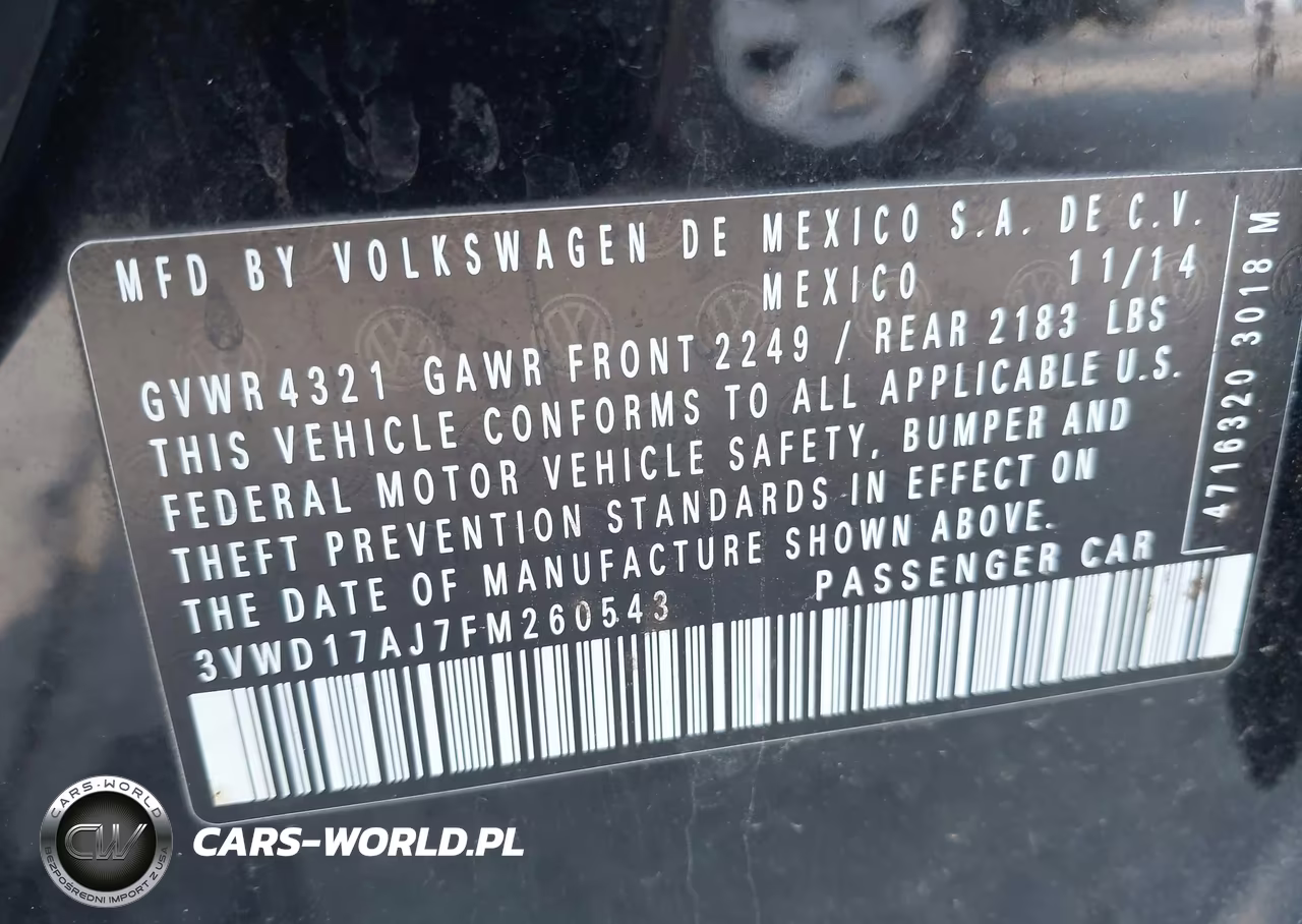 2015 Volkswagen Jetta 1.8T Se VIN:3VWD17AJ7FM260543 - 9