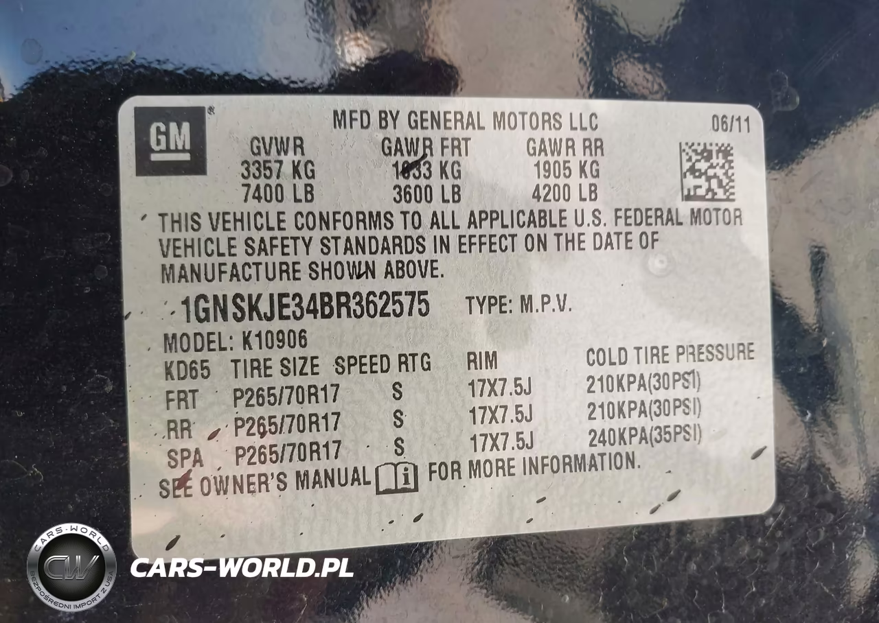 2011 Chevrolet Suburban Lt VIN:1GNSKJE34BR362575 - 9
