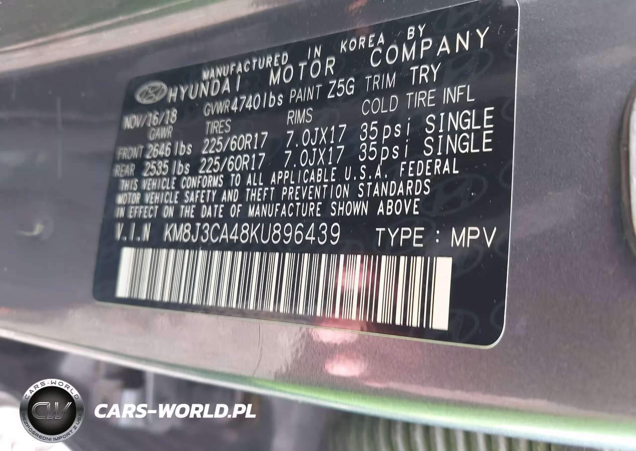 2019 Hyundai Tucson Value VIN:KM8J3CA48KU896439 - 9