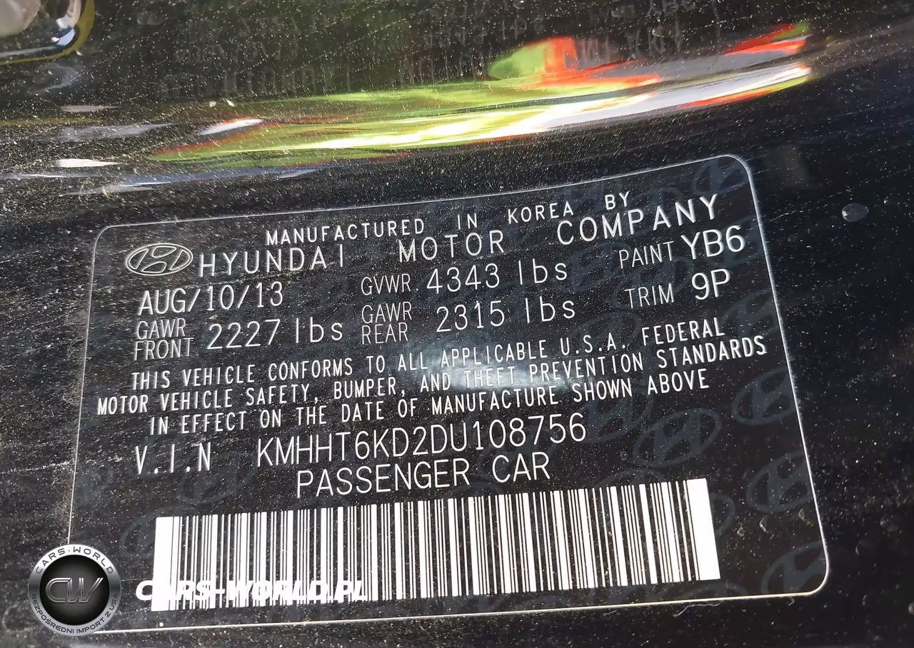 2013 Hyundai Genesis 2.0T VIN:KMHHT6KD2DU108756 - 9