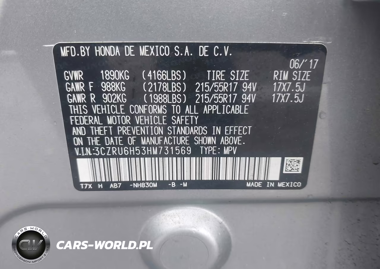 2017 Honda Hr-V Ex VIN:3CZRU6H53HM731569 - 9