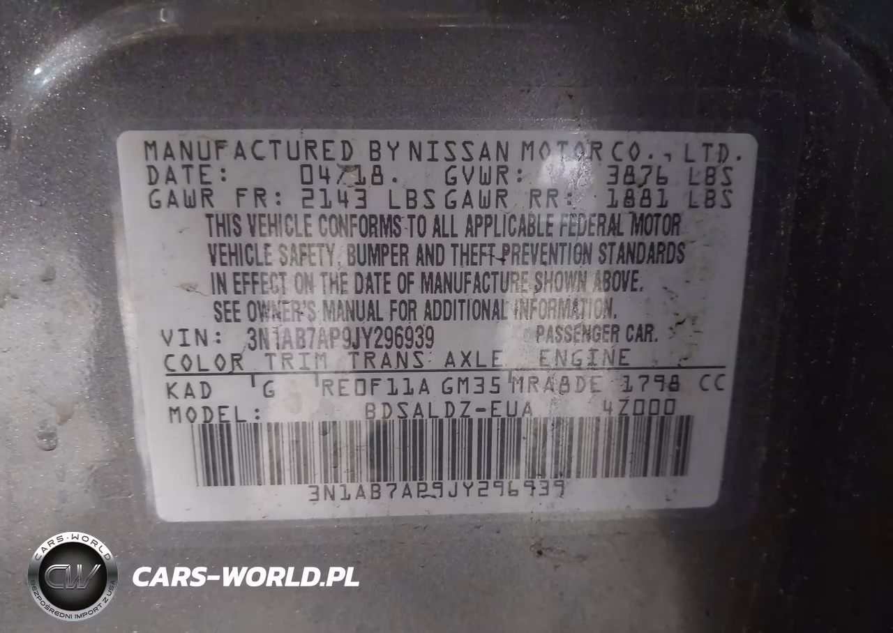 2018 Nissan Sentra Sv VIN:3N1AB7AP9JY296939 - 9