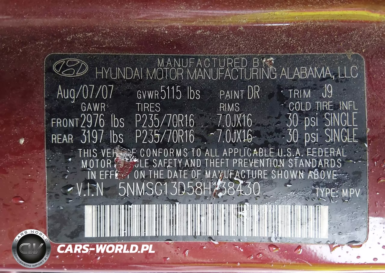 2008 Hyundai Santa Fe Gls VIN:5NMSG13D58H138430 - 9