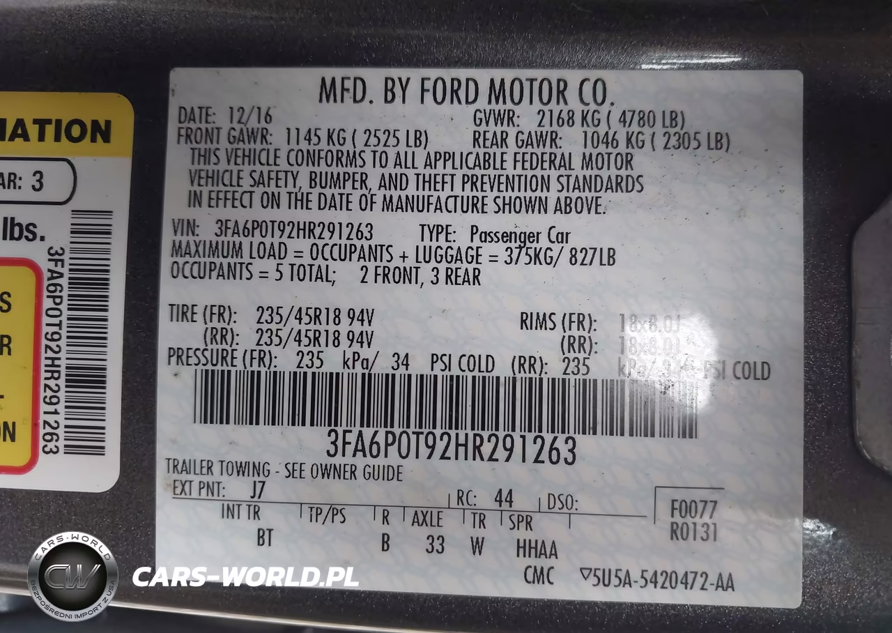 2017 Ford Fusion Se VIN:3FA6P0T92HR291263 - 9