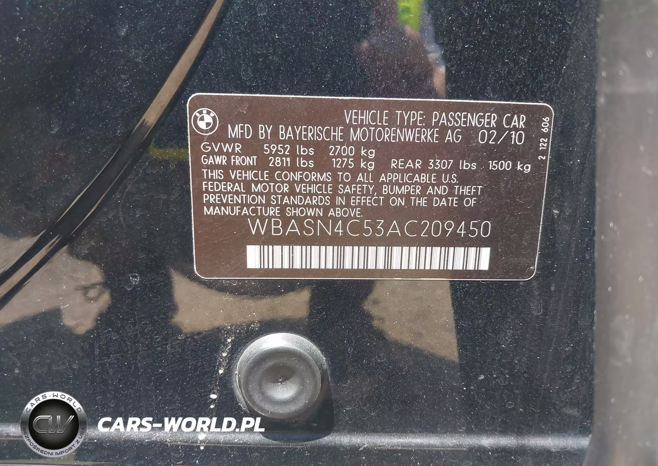 2010 BMW 550I Gran Turismo VIN:WBASN4C53AC209450 - 9