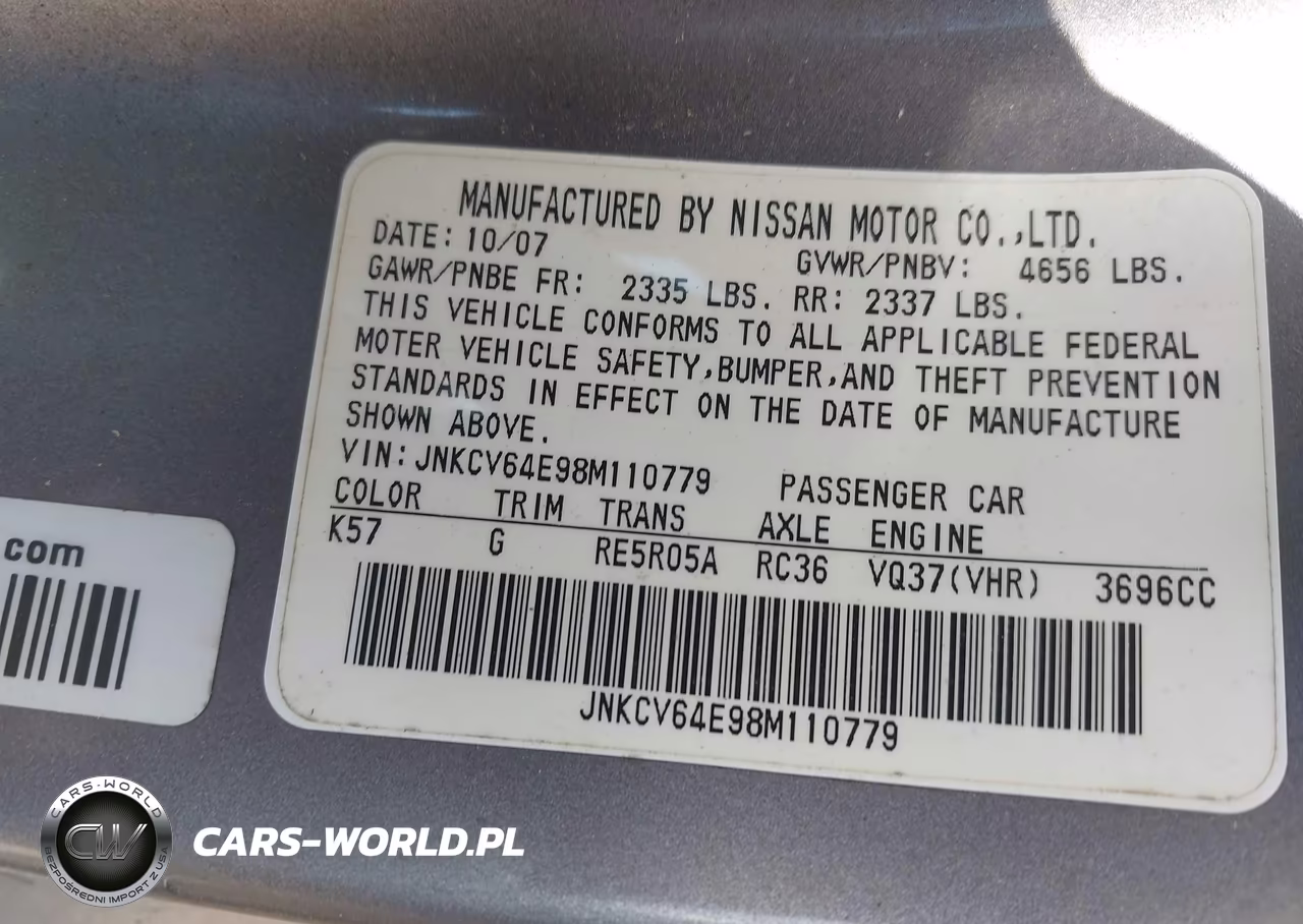 2008 Infiniti G37 Journey VIN:JNKCV64E98M110779 - 9