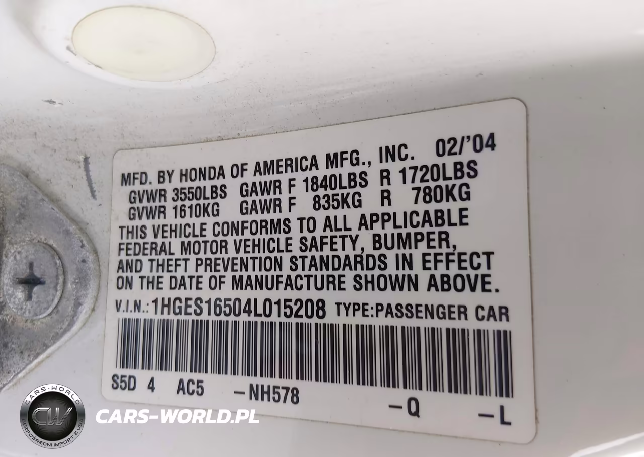 2004 Honda Civic Lx VIN:1HGES16504L015208 - 9