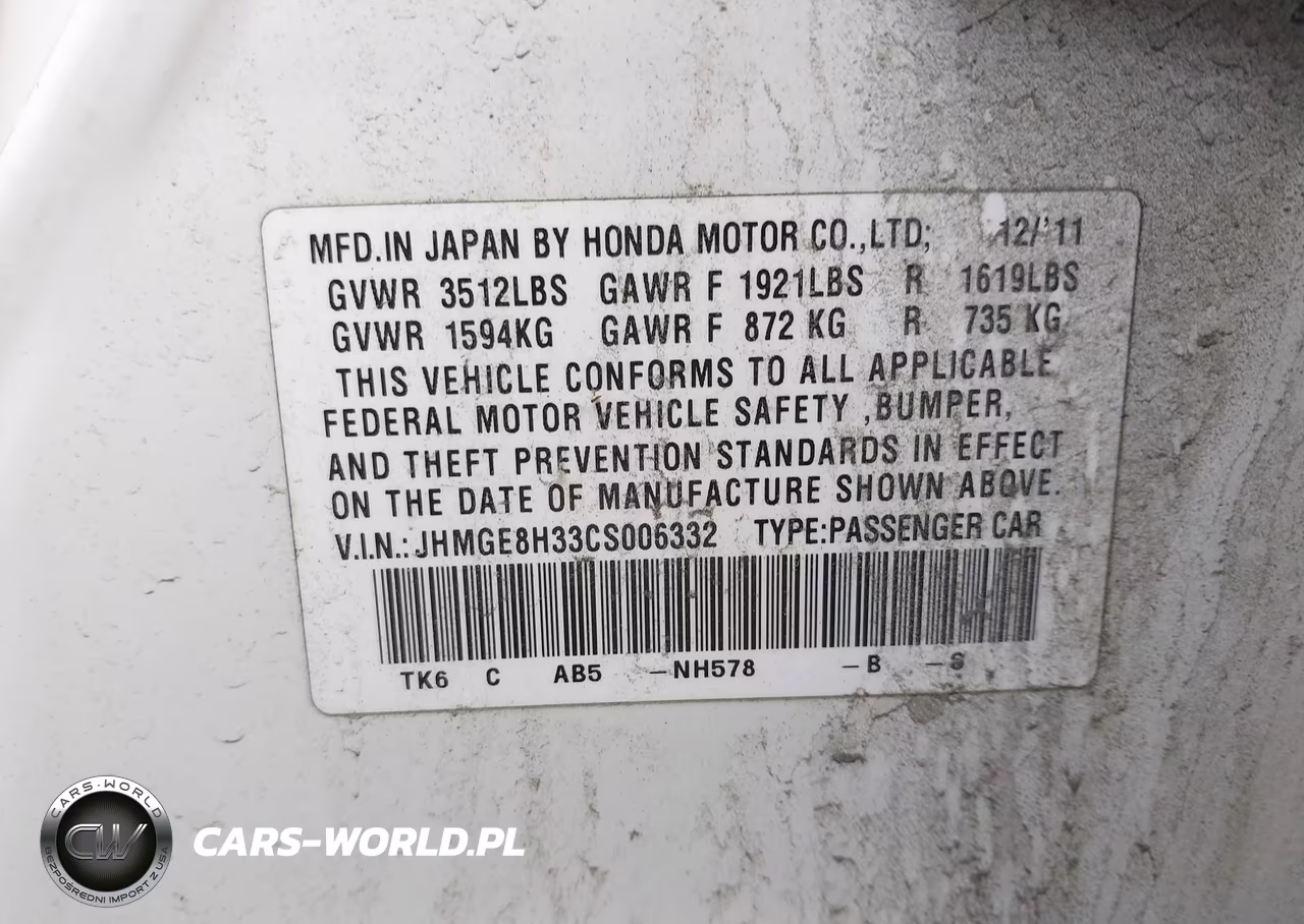 2012 Honda Fit VIN:JHMGE8H33CS006332 - 9