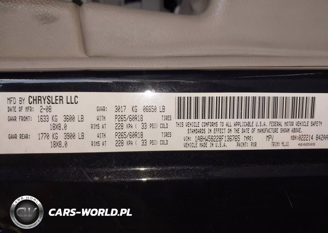 2008 Chrysler Aspen Limited VIN:1A8HW58228F136765 - 9
