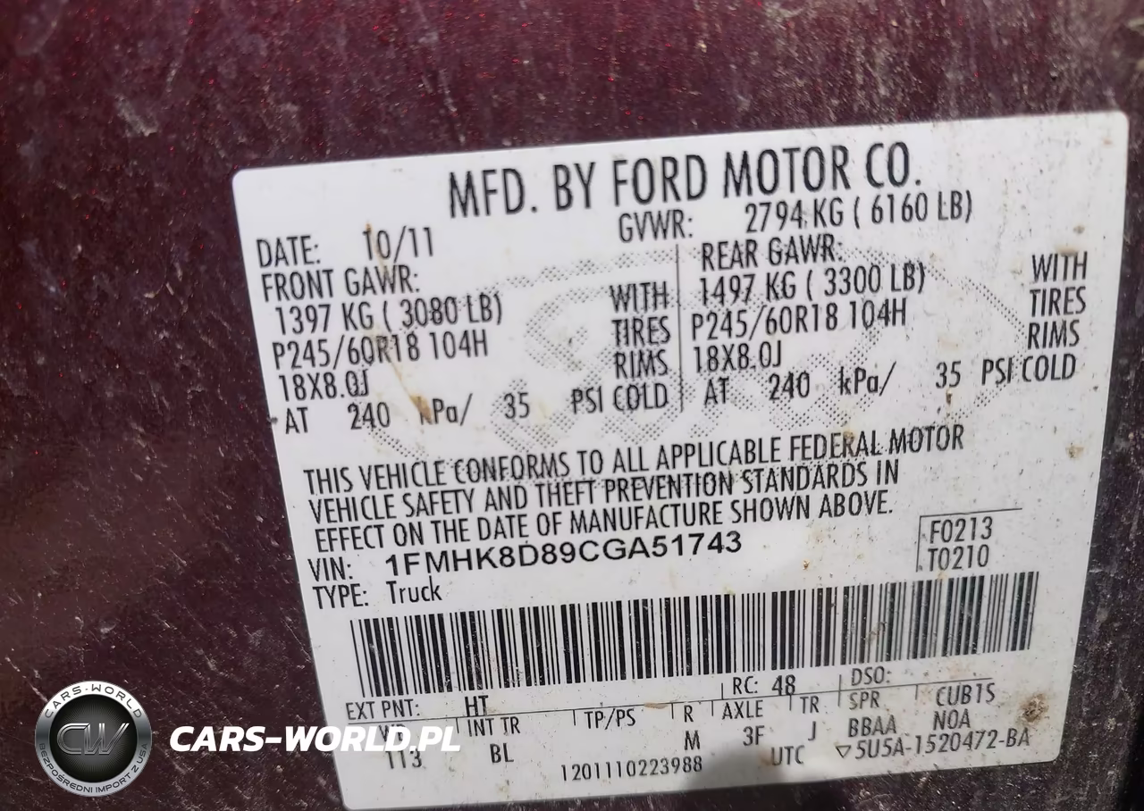 2012 Ford Explorer Xlt VIN:1FMHK8D89CGA51743 - 9