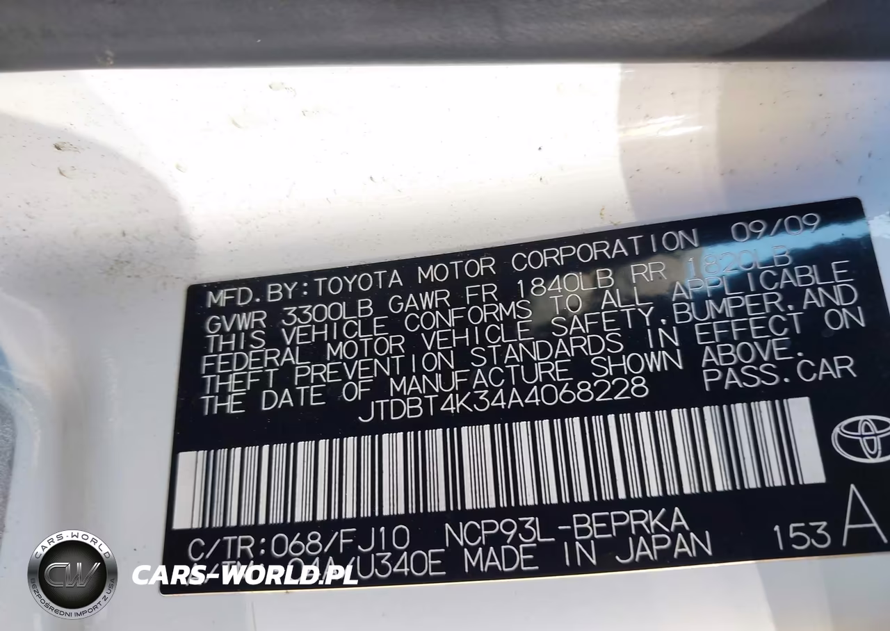 2010 Toyota Yaris VIN:JTDBT4K34A4068228 - 9