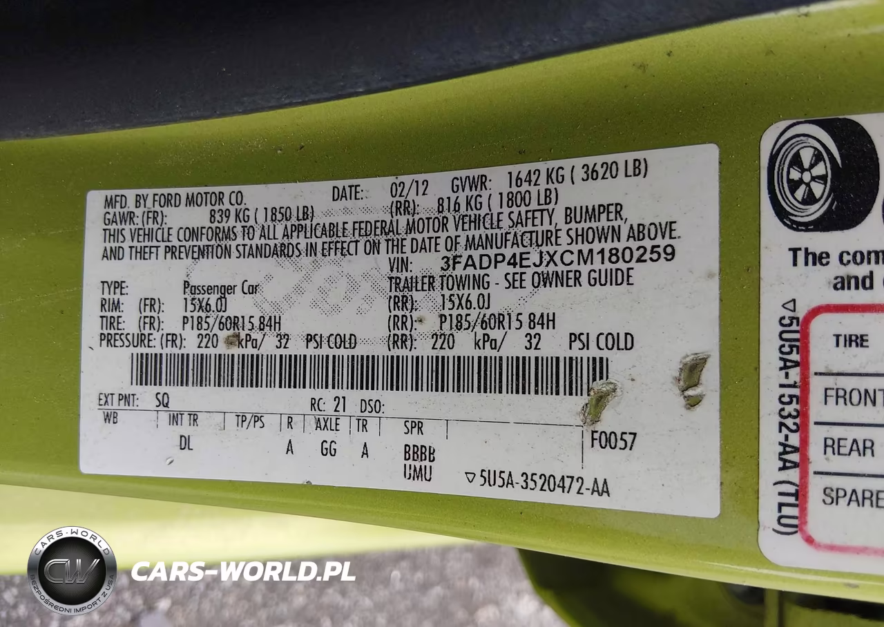 2012 Ford Fiesta Se VIN:3FADP4EJXCM180259 - 9