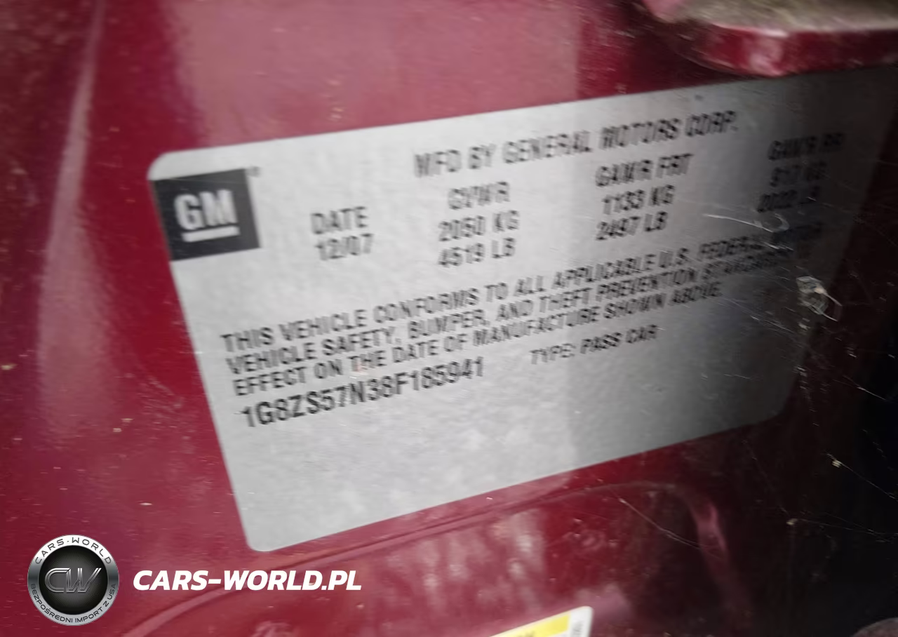 2008 Saturn Aura Xe VIN:1G8ZS57N38F185941 - 9
