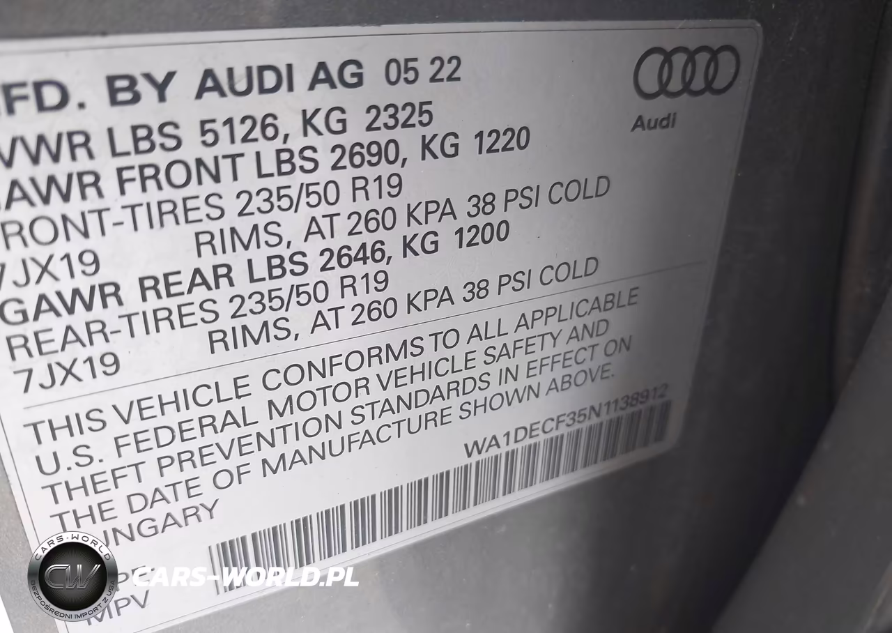 2022 Audi Q3 Premium 45 Tfsi S Line Quattro Tiptronic VIN:WA1DECF35N1138912 - 9