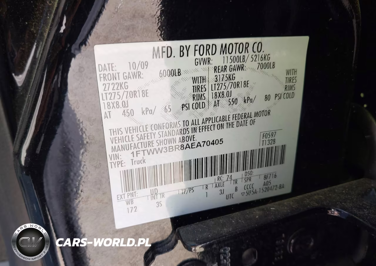 2010 Ford F-350 Xlt VIN:1FTWW3BR8AEA70405 - 8