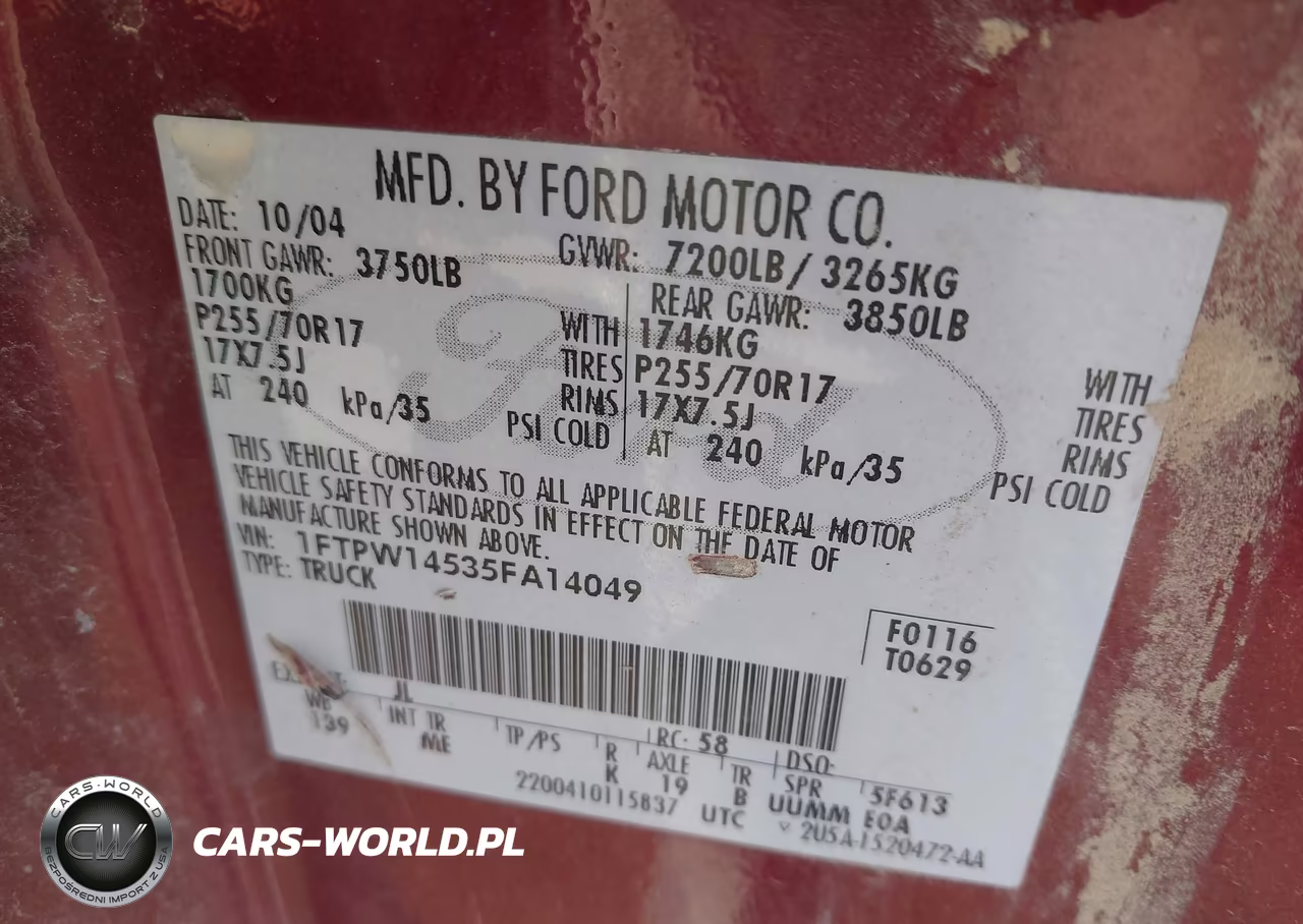2005 Ford F-150 Fx4-Lariat-Xlt VIN:1FTPW14535FA14049 - 9