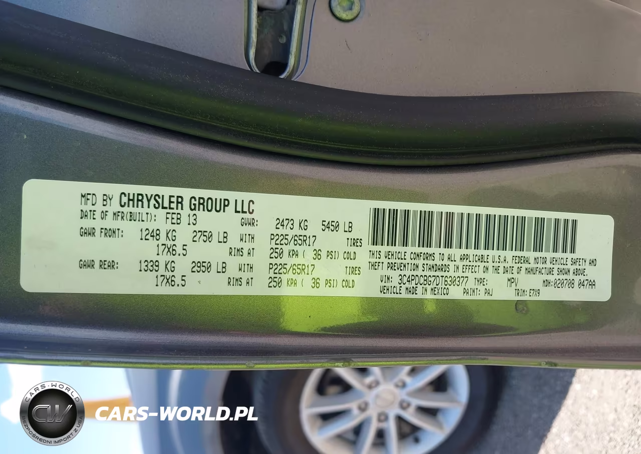 2013 Dodge Journey Sxt VIN:3C4PDCBG7DT630377 - 9