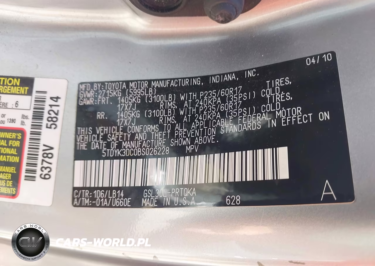 2011 Toyota Sienna Xle V6 VIN:5TDYK3DC0BS026228 - 9