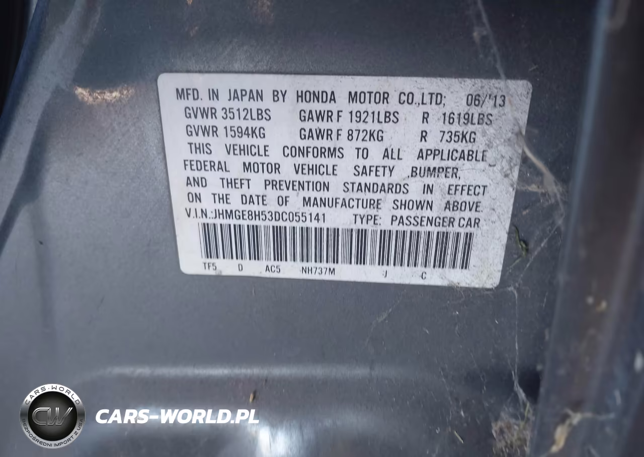 2013 Honda Fit Sport VIN:JHMGE8H53DC055141 - 9