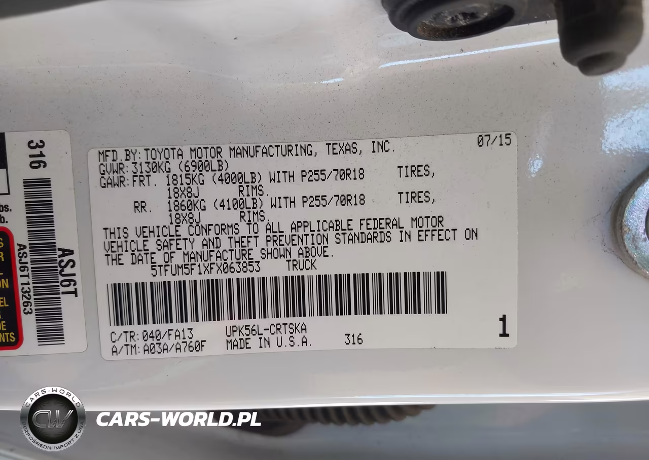 2015 Toyota Tundra Sr 4.6L V8 VIN:5TFUM5F1XFX063853 - 9