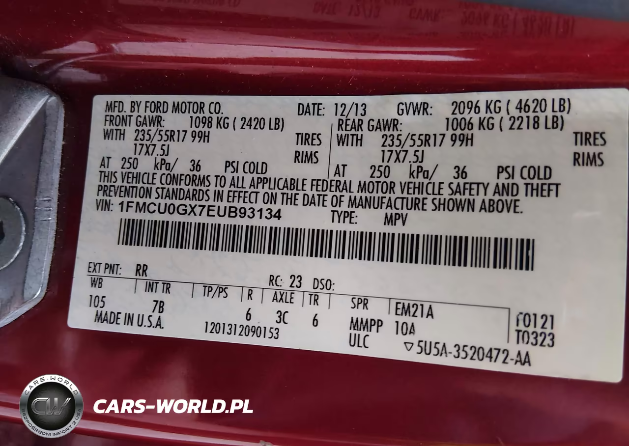 2014 Ford Escape Se VIN:1FMCU0GX7EUB93134 - 9