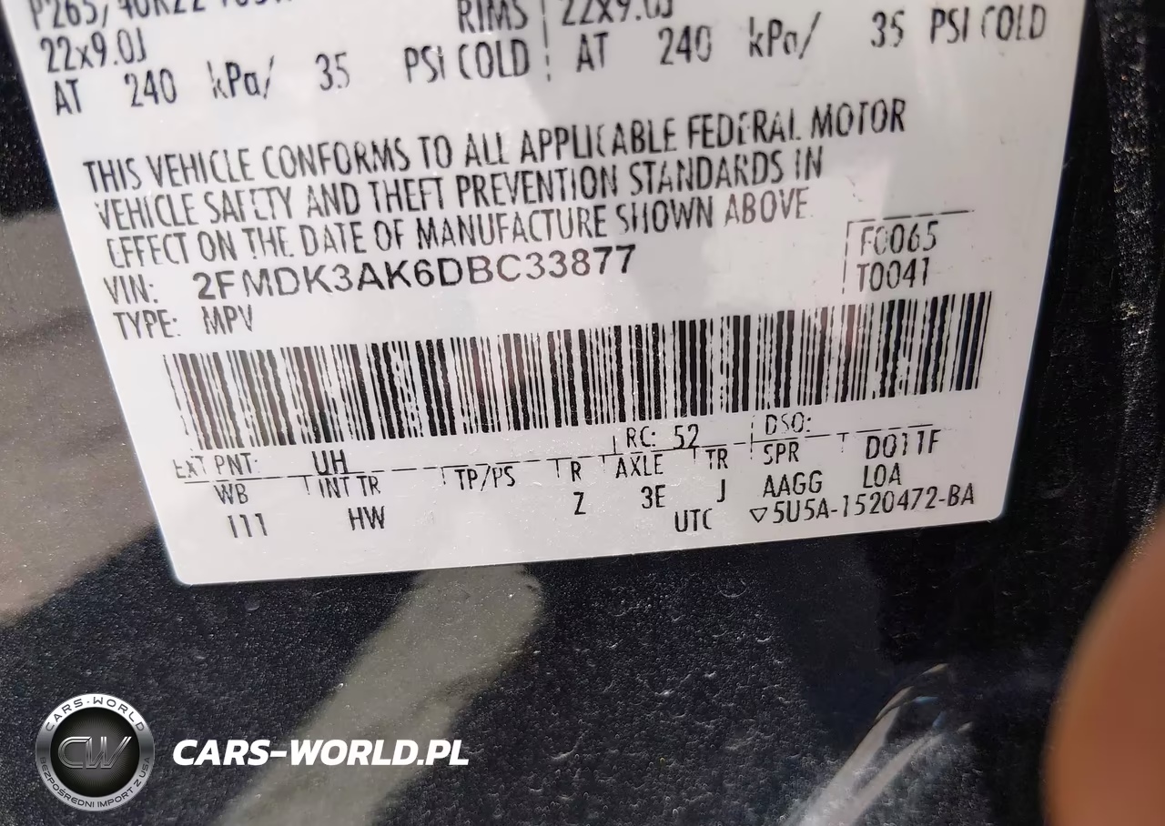 2013 Ford Edge Sport VIN:2FMDK3AK6DBC33877 - 9