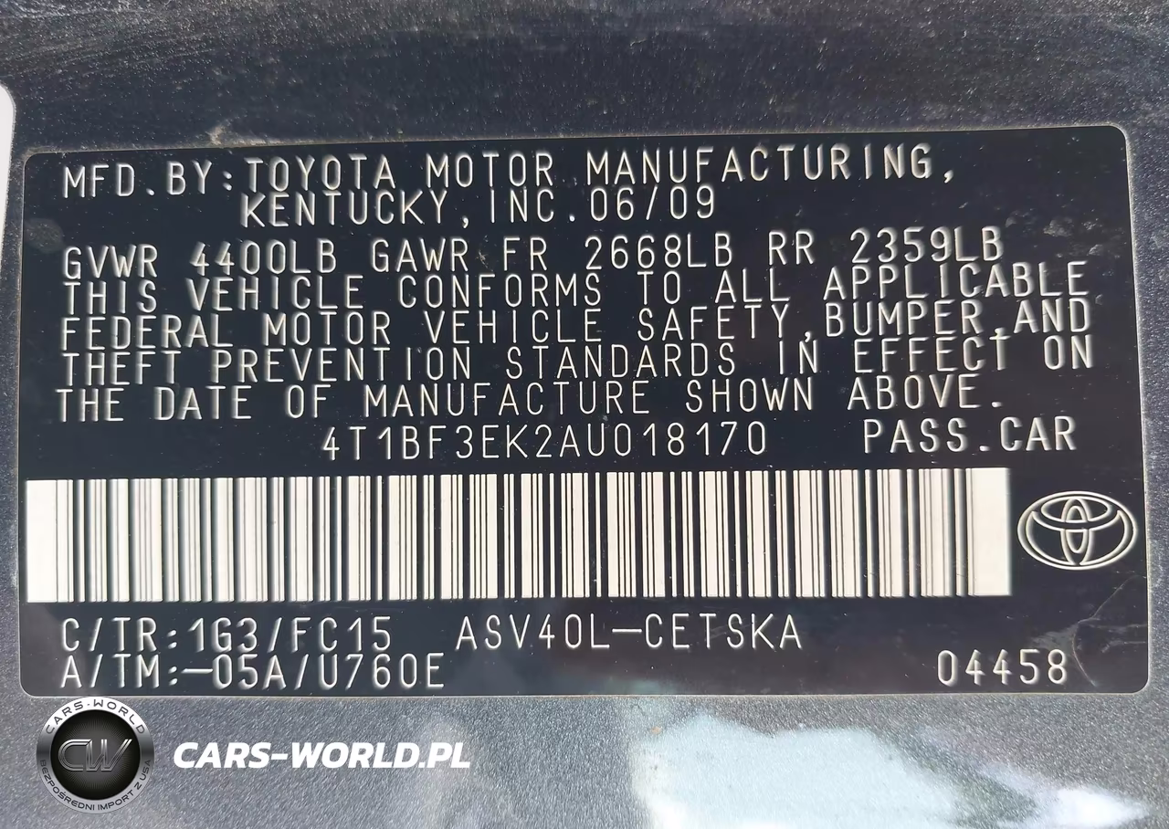 2010 Toyota Camry Se VIN:4T1BF3EK2AU018170 - 9