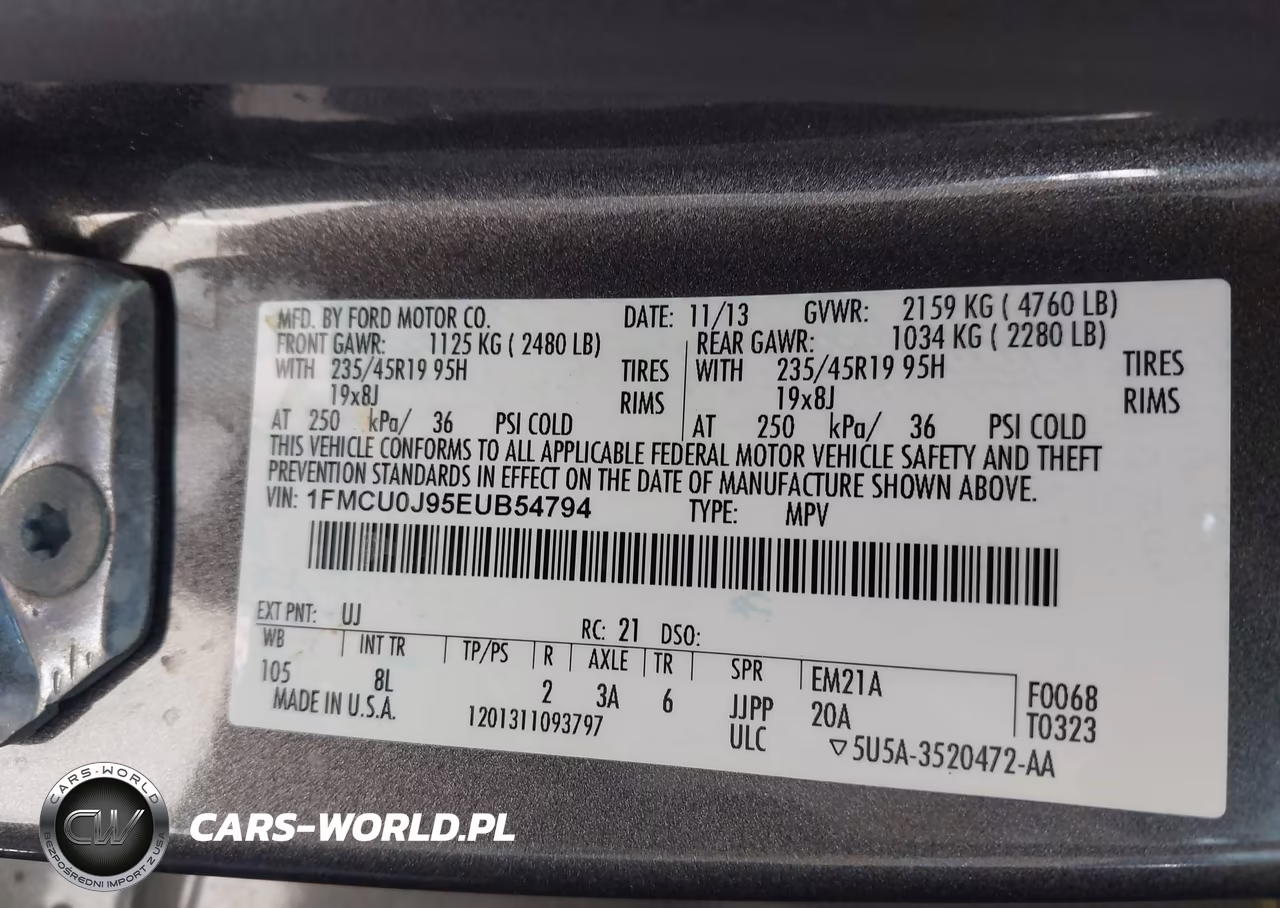 2014 Ford Escape Titanium VIN:1FMCU0J95EUB54794 - 9