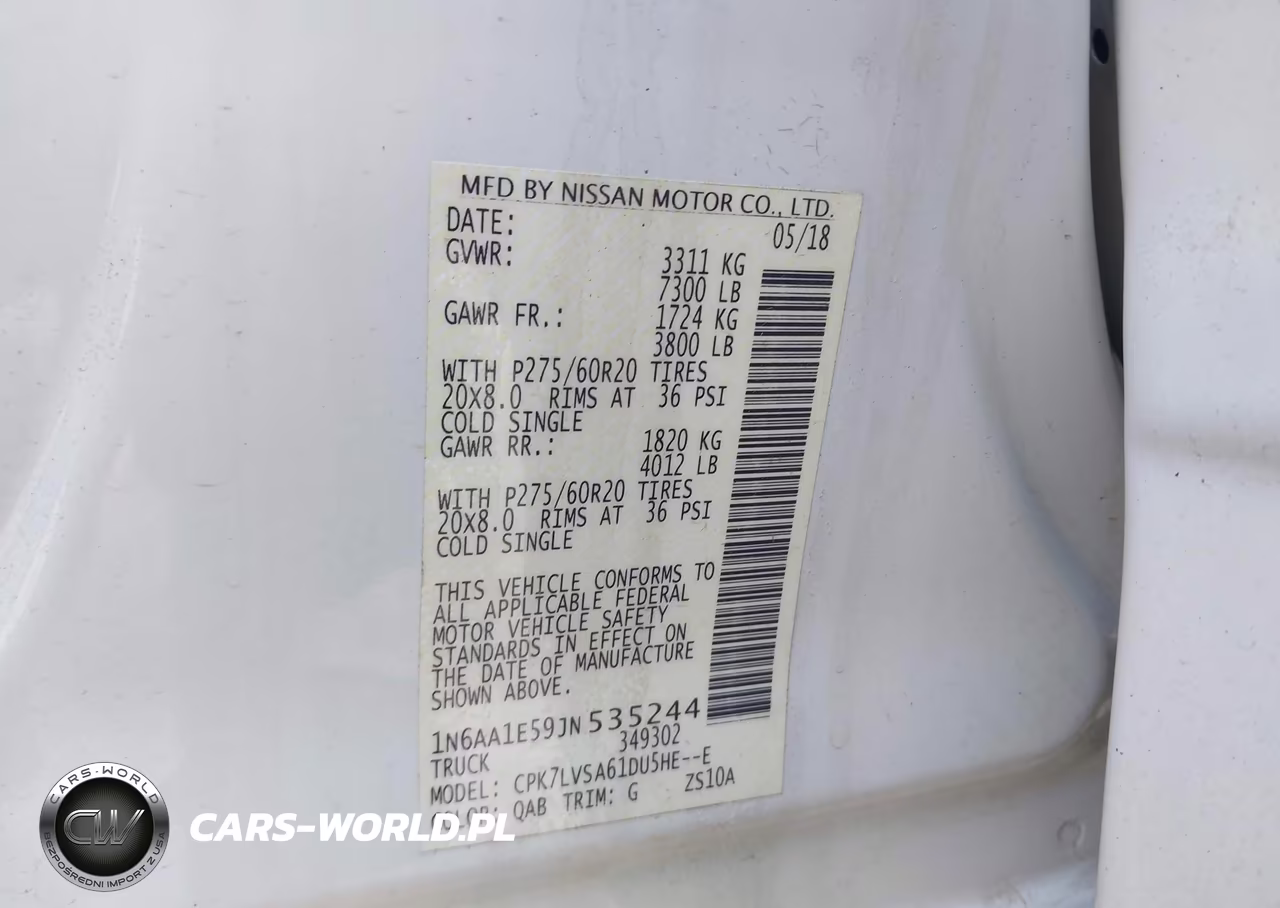 2018 Nissan Titan Sl VIN:1N6AA1E59JN535244 - 9