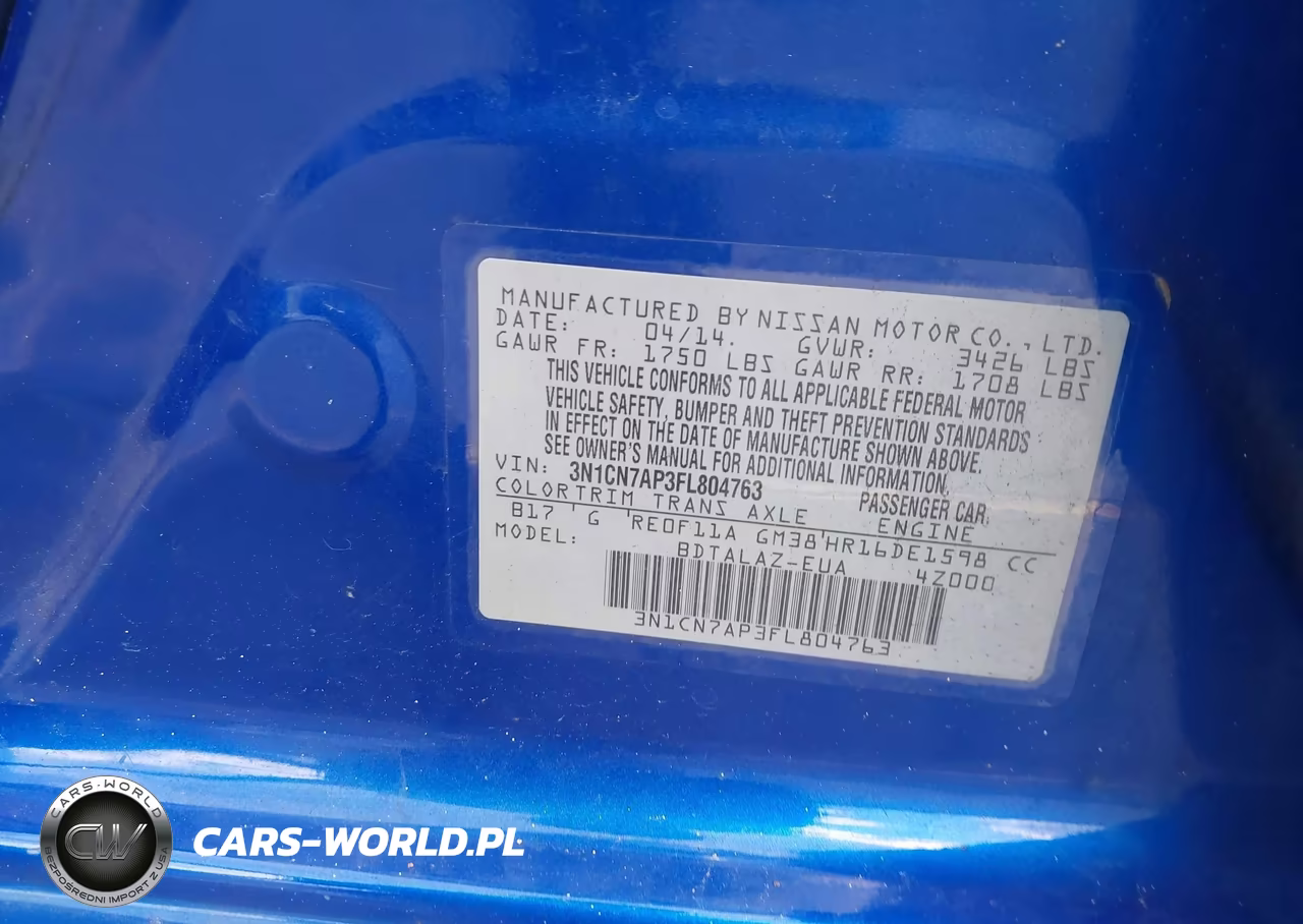 2015 Nissan Versa 1.6 S+ VIN:3N1CN7AP3FL804763 - 9