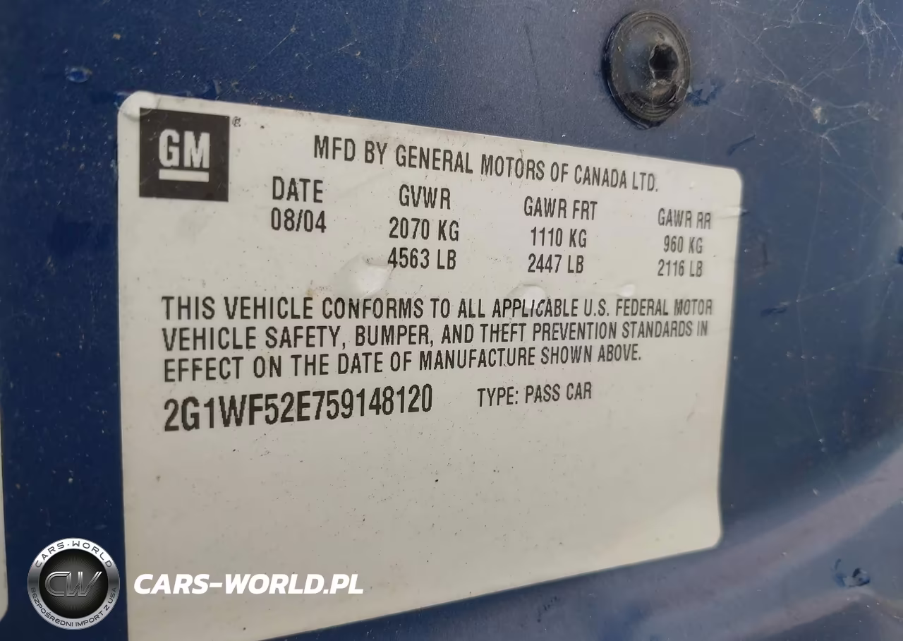 2005 Chevrolet Impala VIN:2G1WF52E759148120 - 9