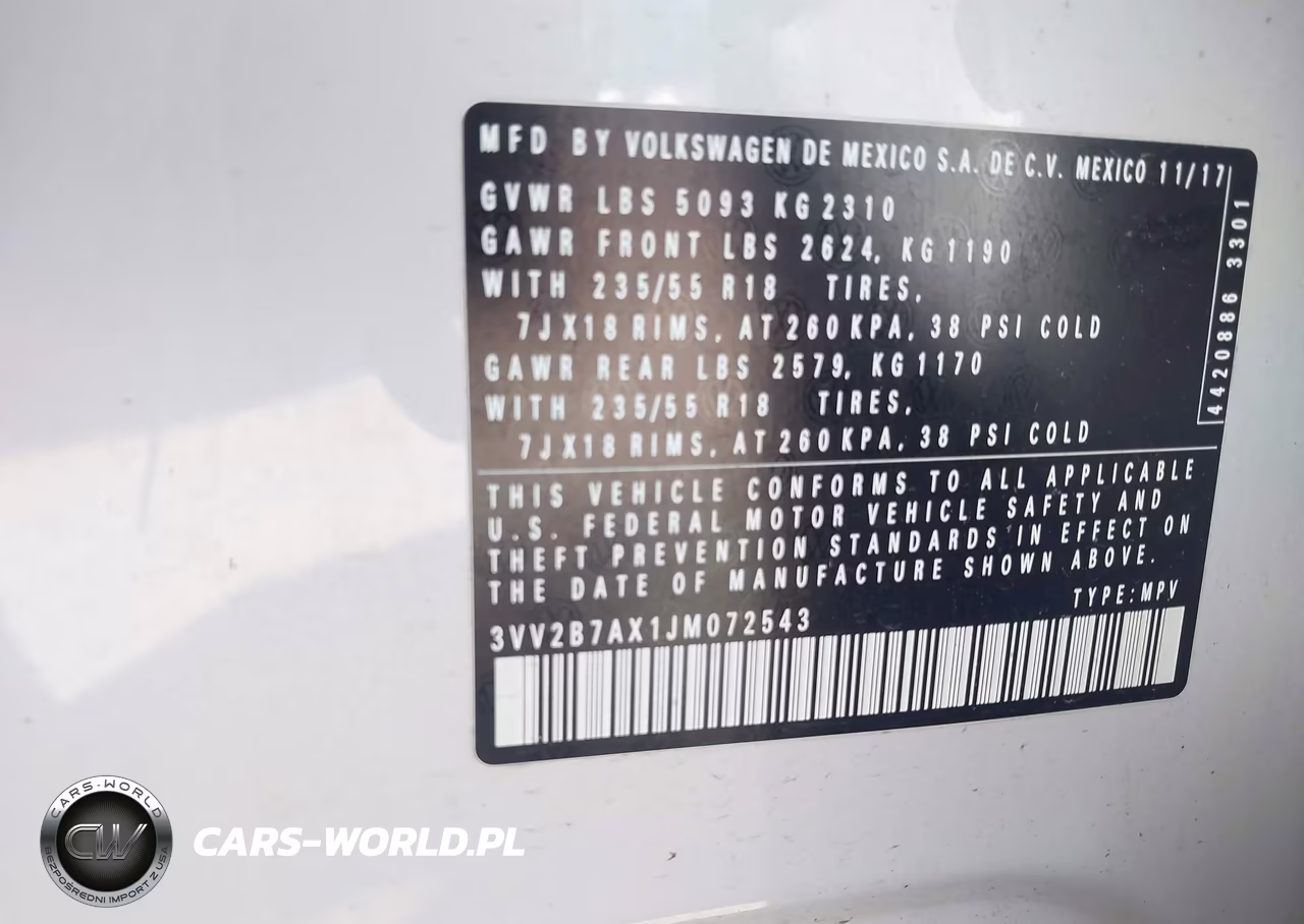 2018 Volkswagen Tiguan 2.0T Se-2.0T Sel VIN:3VV2B7AX1JM072543 - 9