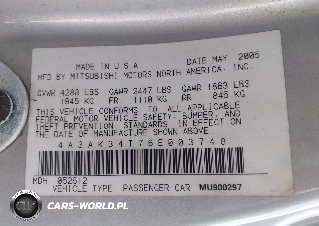 2006 Mitsubishi Eclipse Gt VIN:4A3AK34T76E003748 - 9