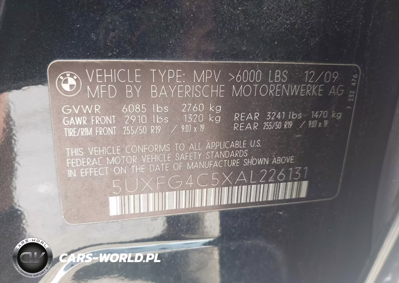 2010 BMW X6 xDrive35I VIN:5UXFG4C5XAL226131 - 9