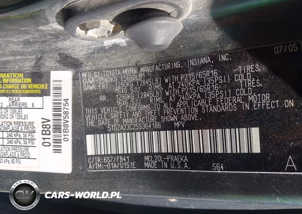 2005 Toyota Sienna Le VIN:5TDZA23C25S364186 - 9