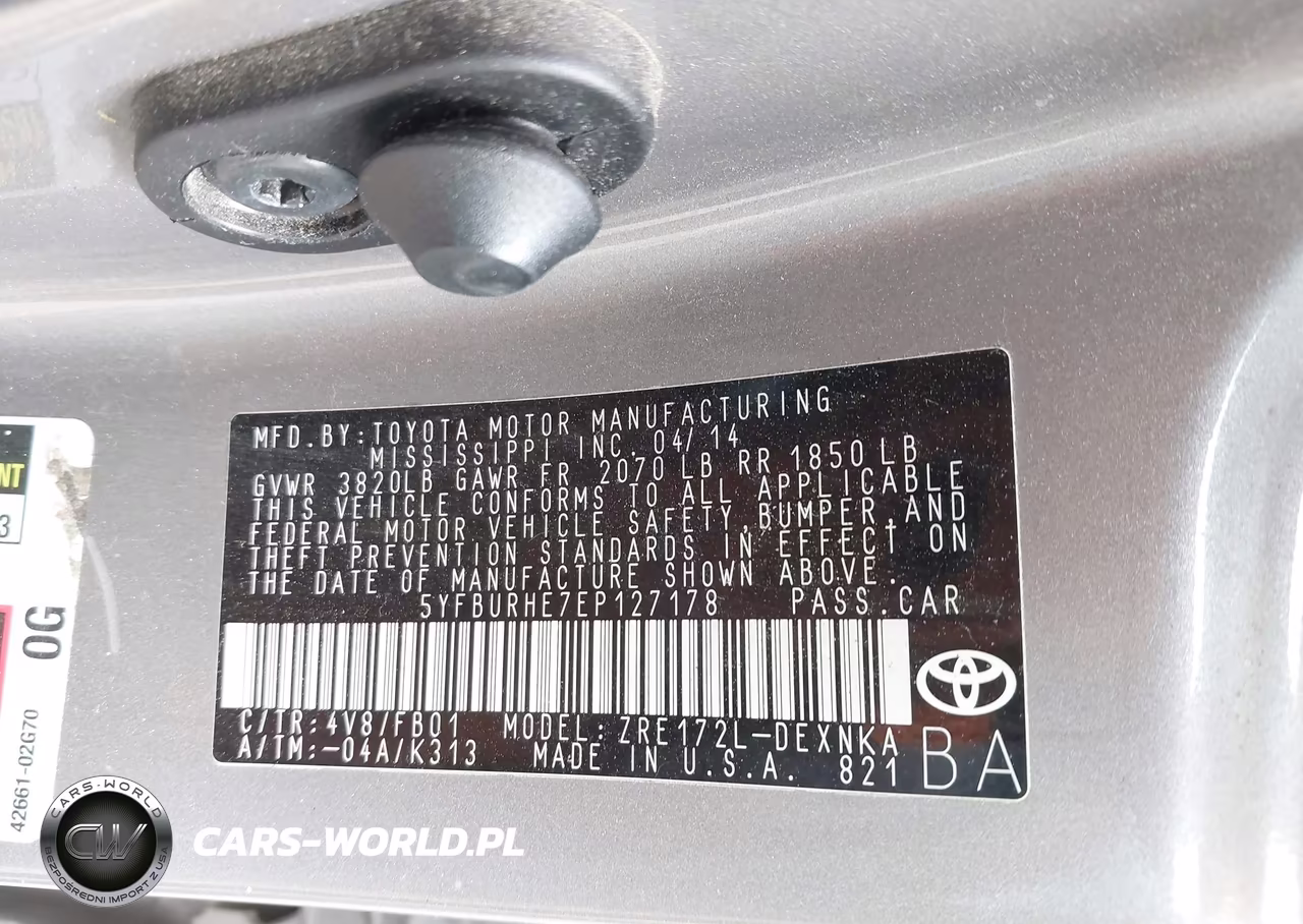 2014 Toyota Corolla Le VIN:5YFBURHE7EP127178 - 9