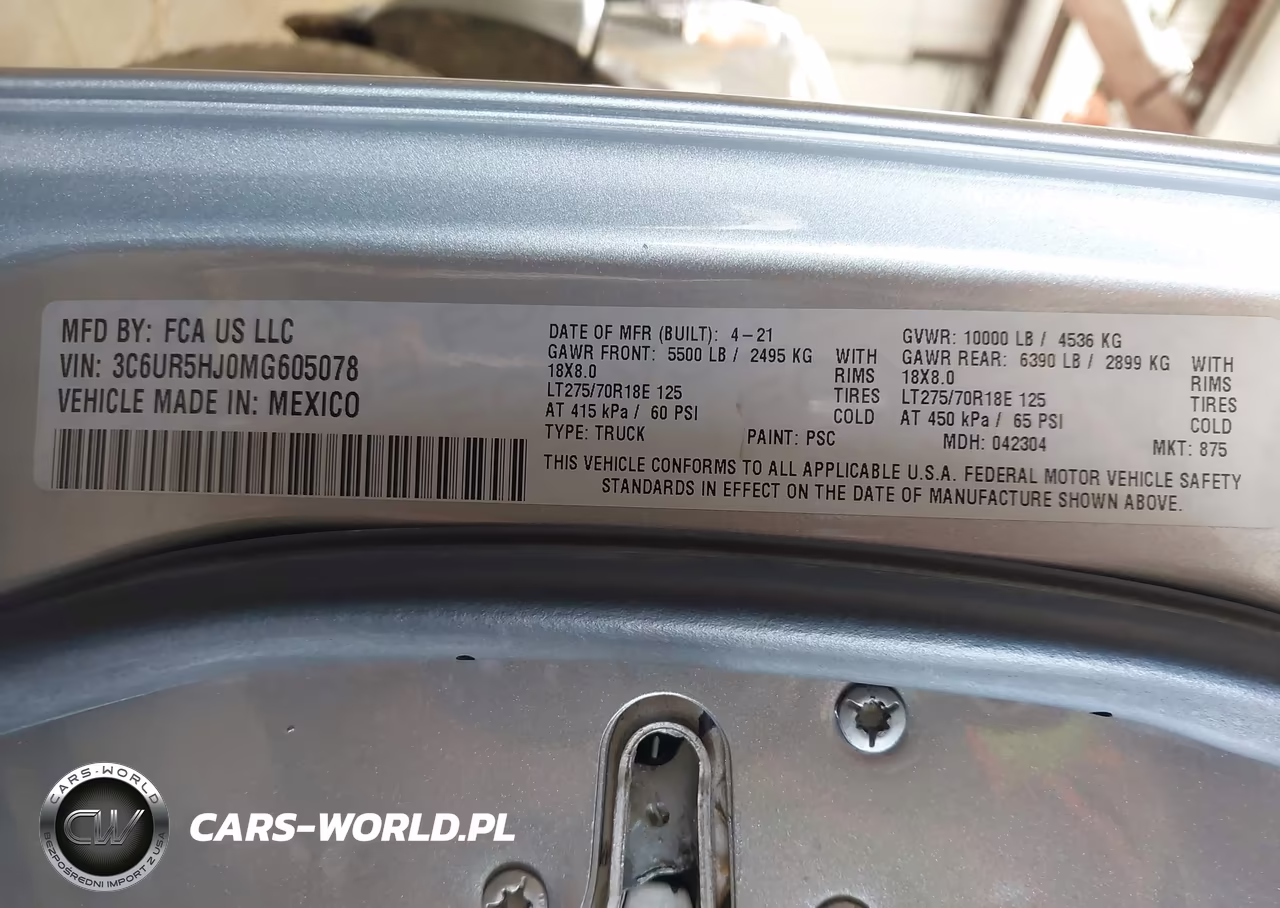 2021 Ram 2500 Tradesman 4X4 8' Box VIN:3C6UR5HJ0MG605078 - 9