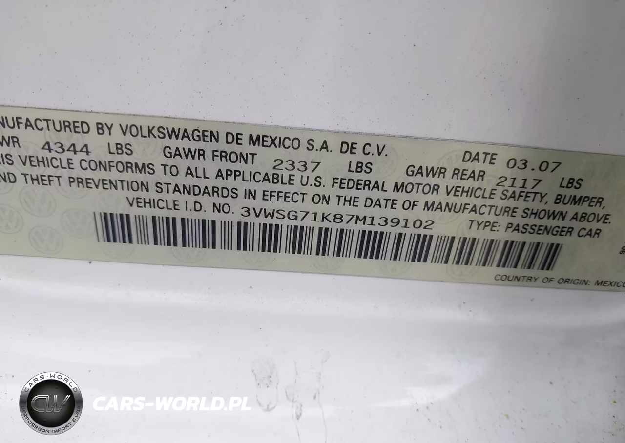 2007 Volkswagen Jetta 2.5 VIN:3VWSG71K87M139102 - 9