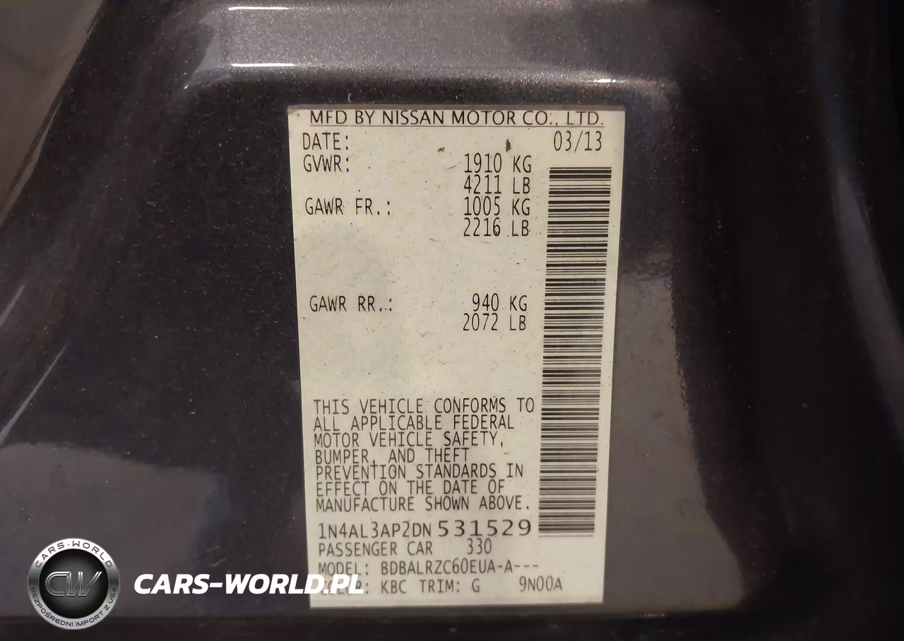 2013 Nissan Altima 2.5 S VIN:1N4AL3AP2DN531529 - 9