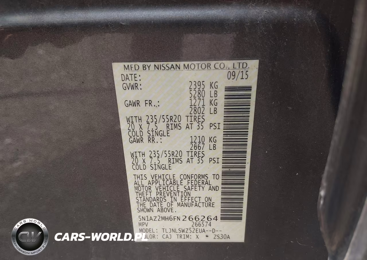2015 Nissan Murano Platinum VIN:5N1AZ2MH6FN266264 - 9