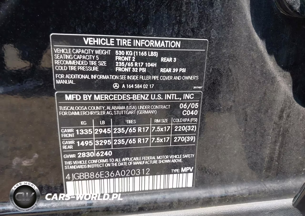 2006 Mercedes-Benz Ml 350 4Matic VIN:4JGBB86E36A020312 - 9