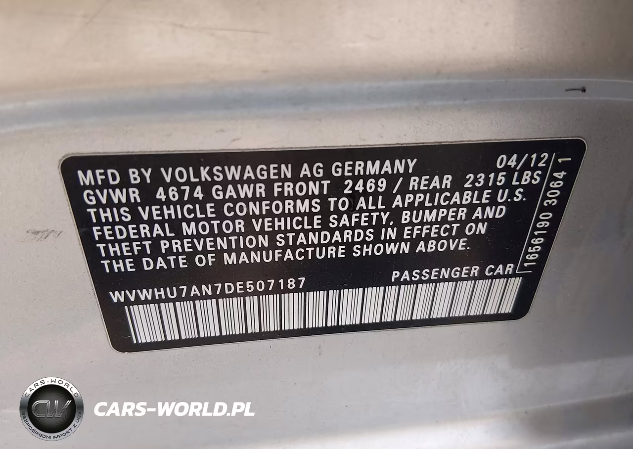 2013 Volkswagen Cc 3.6L Vr6 Lux VIN:WVWHU7AN7DE507187 - 9