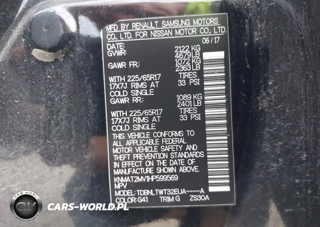 2017 Nissan Rogue Sv VIN:KNMAT2MV1HP599569 - 9