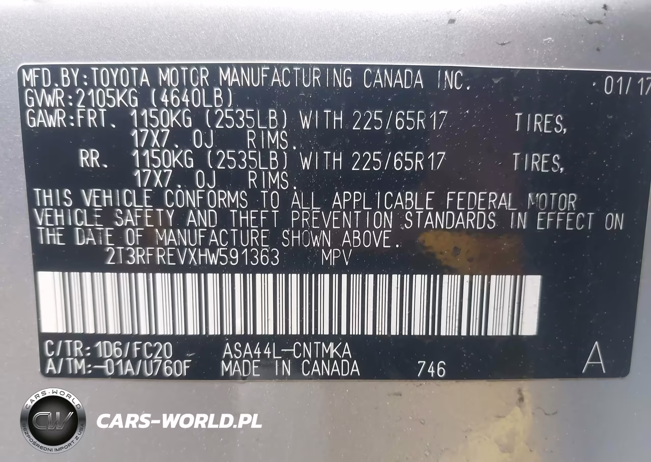 2017 Toyota Rav4 Xle VIN:2T3RFREVXHW591363 - 9